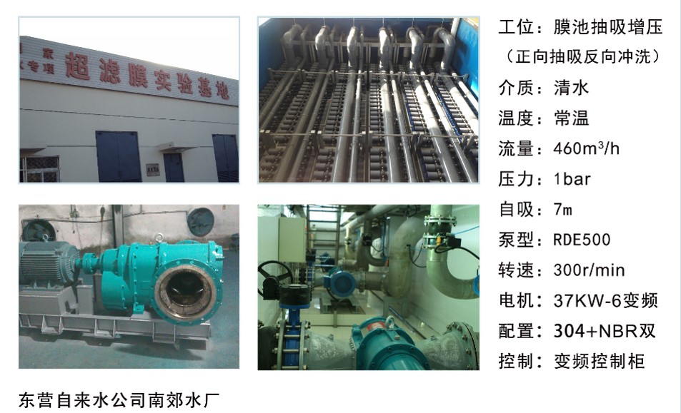 东营自来水公司南郊水厂---膜池抽吸增压泵 东营自来水公司南郊水厂---膜池抽吸增压泵